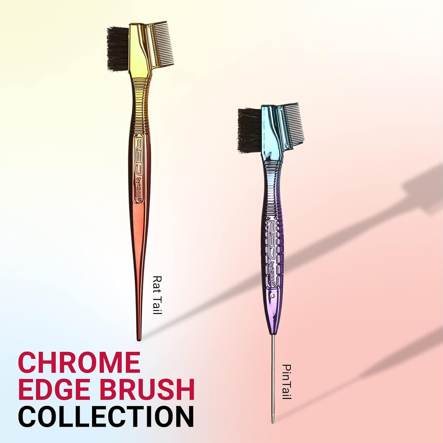 Red By Kiss - Brosse à Queue à Bord Chromé HH05 "Chrome Egde Brush HH05" - Red By Kiss - Ethni Beauty Market