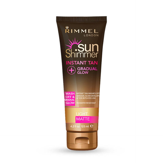Rimmel London Crème Solaire Rimmel - Bronzage Instantanée 2 en 1 "Tan Gradual Glow Sun Shimmer Light Matte" - 125 ml