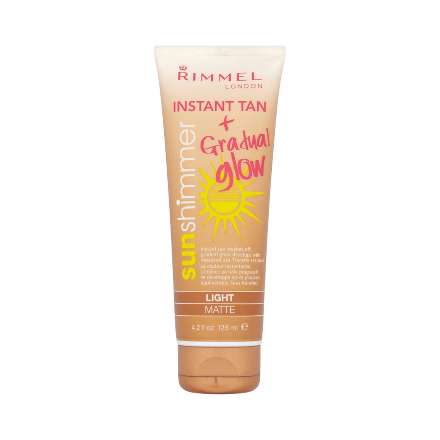 Rimmel - 2 in 1 Instant Tan "Tan Gradual Glow Sun Shimmer Light Matte" - 125 ml - Rimmel London - Ethni Beauty Market