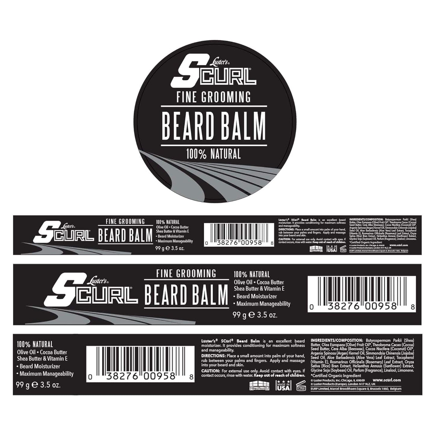 S-Curl Luster's Baume à Barbe 100% Naturel - 99g - Luster's - Ethni Beauty Market