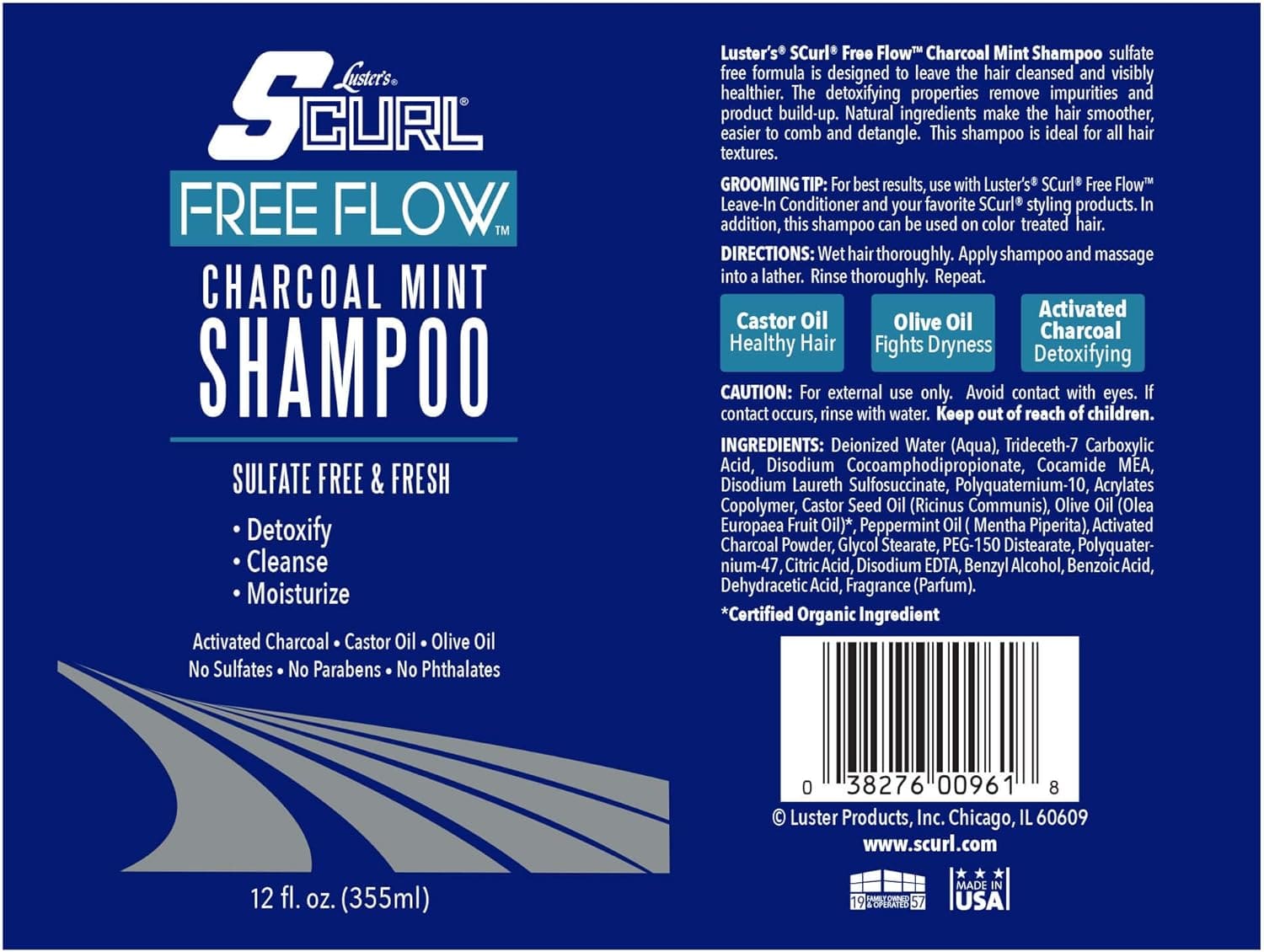 S-Curl Shampoing au Charbon - 355ml - Luster's - Ethni Beauty Market