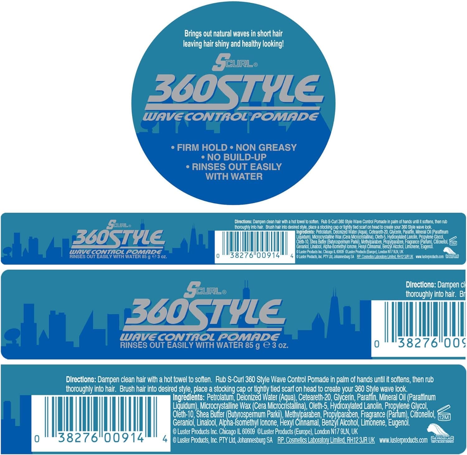 S-Curl 360 Pommade de style - 85g - Luster's - Ethni Beauty Market