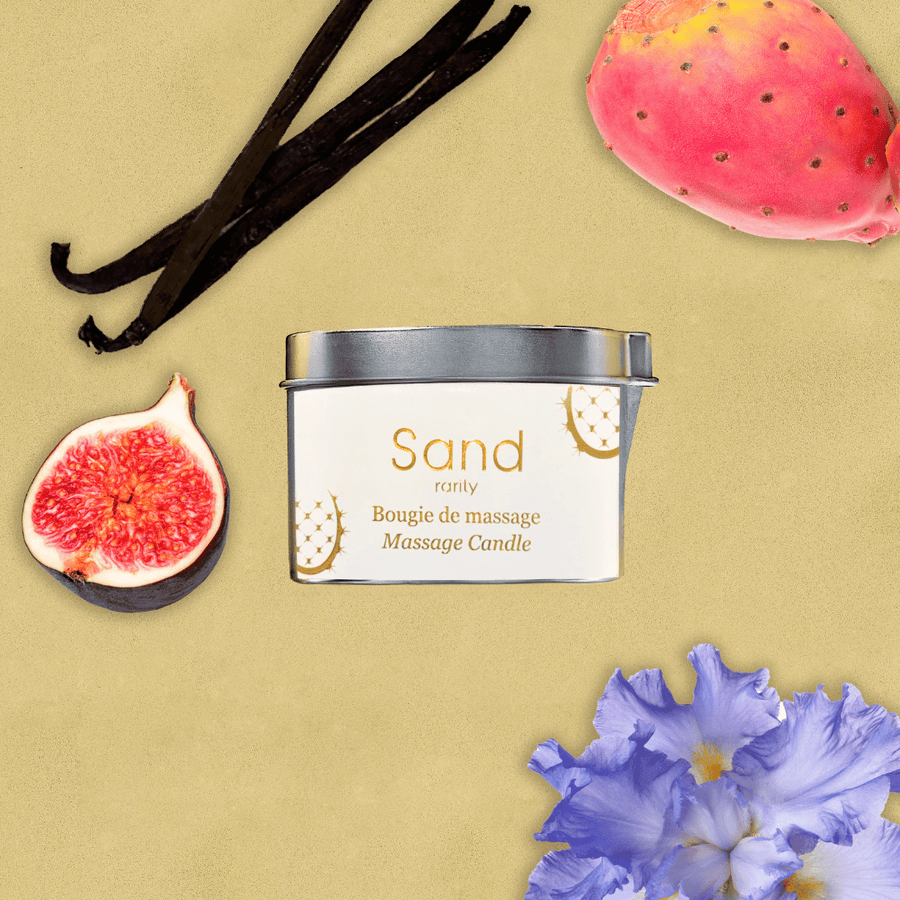 Sand rarity – Bougie de Massage à l'huile de Pépins de Figue de Barbarie - 90g - Sand rarity - Ethni Beauty Market