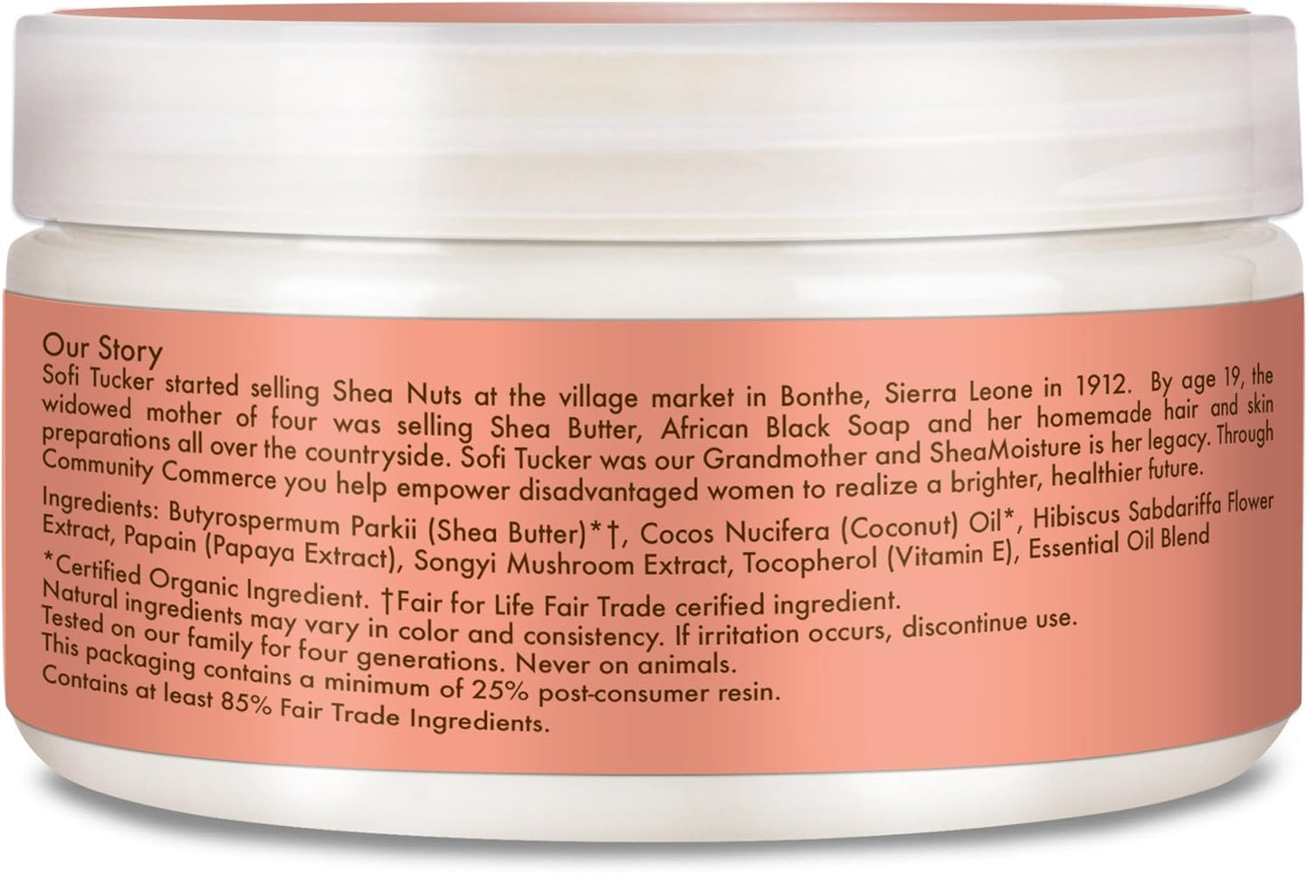 Shea Moisture - Crème Au Beurre De Karité Infusé À La Noix De Coco Et L'Hibiscus 113G - Shea Moisture - Ethni Beauty Market