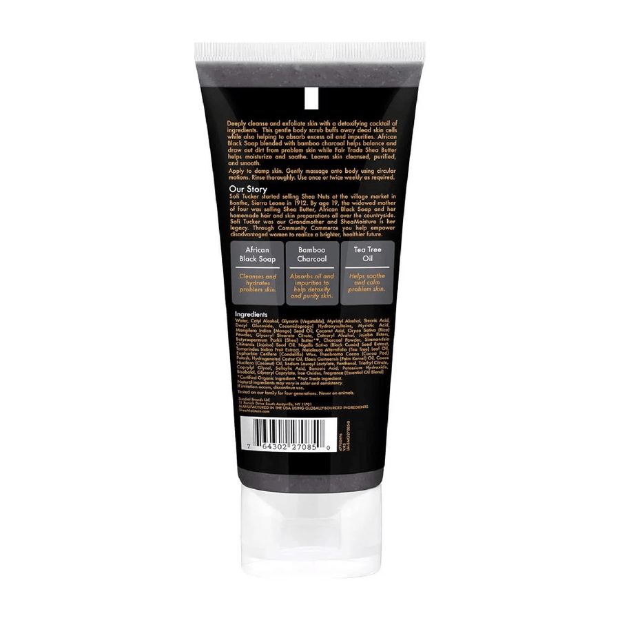Shea Moisture — African Black Soap - Gommage Corporel au Charbon et de l'huile d'Arbre à Thé - 177g - Shea Moisture - Ethni Beauty Market