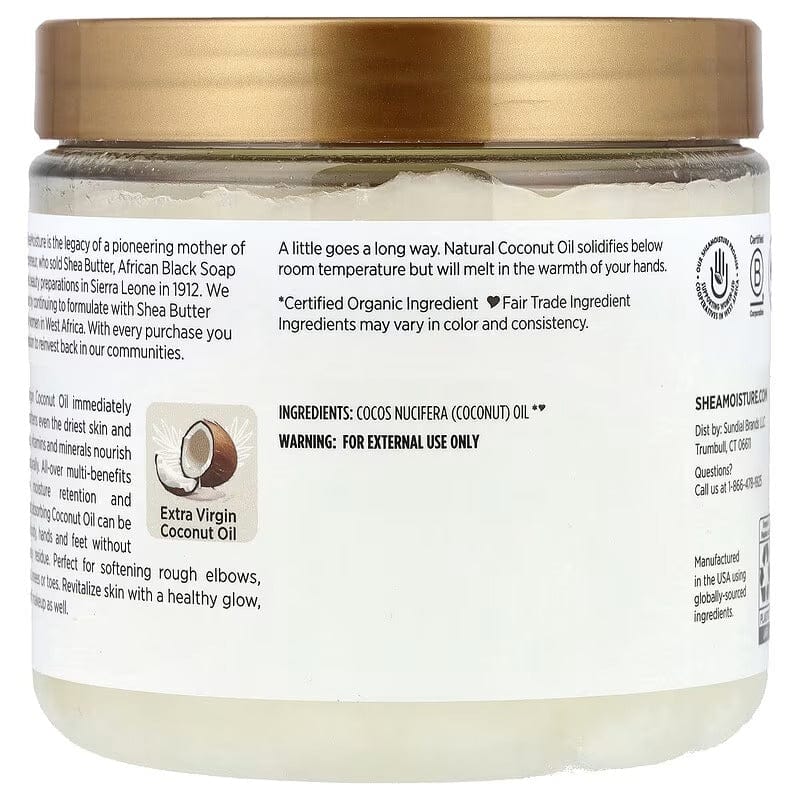 Shea Moisture - Head-To-Toe Coconut Oil Nourishing Hydration - 100% Huile De Coco Vierge - plusieurs contenances - Shea Moisture - Ethni Beauty Market