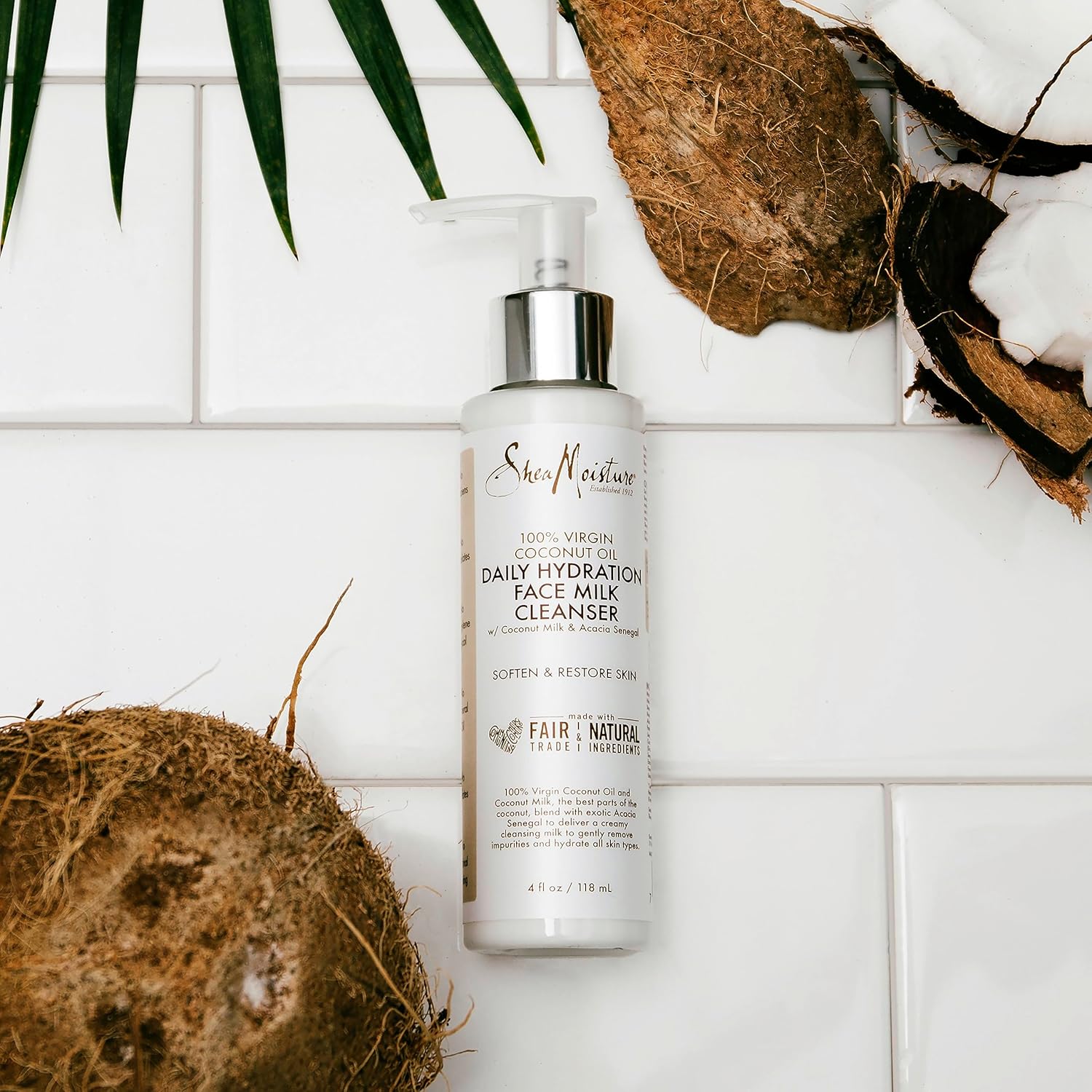 Shea Moisture - 100% Virgin Coconut Oil - Lait nettoyant visage "Daily Hydration" - 118ml - Shea Moisture - Ethni Beauty Market