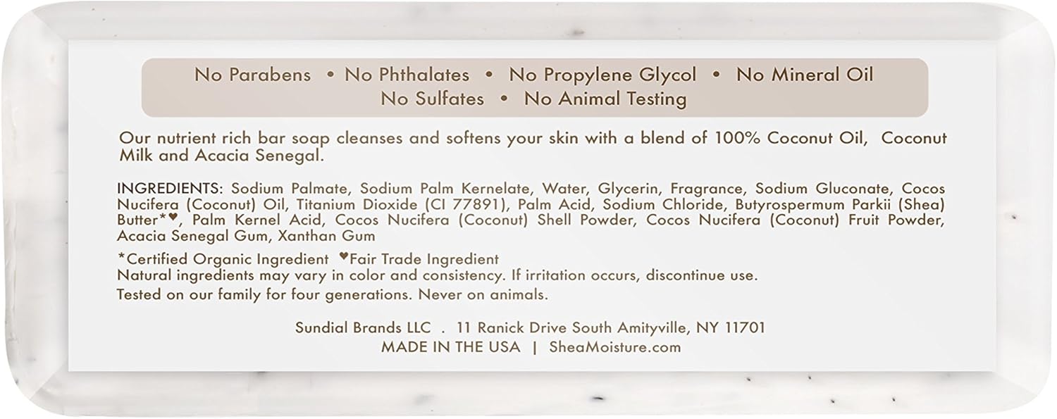 Shea Moisture - Savon "Coco & Karité" 100% Virgin Coconut Oil - Hydratation Quotidienne 230G - Shea Moisture - Ethni Beauty Market