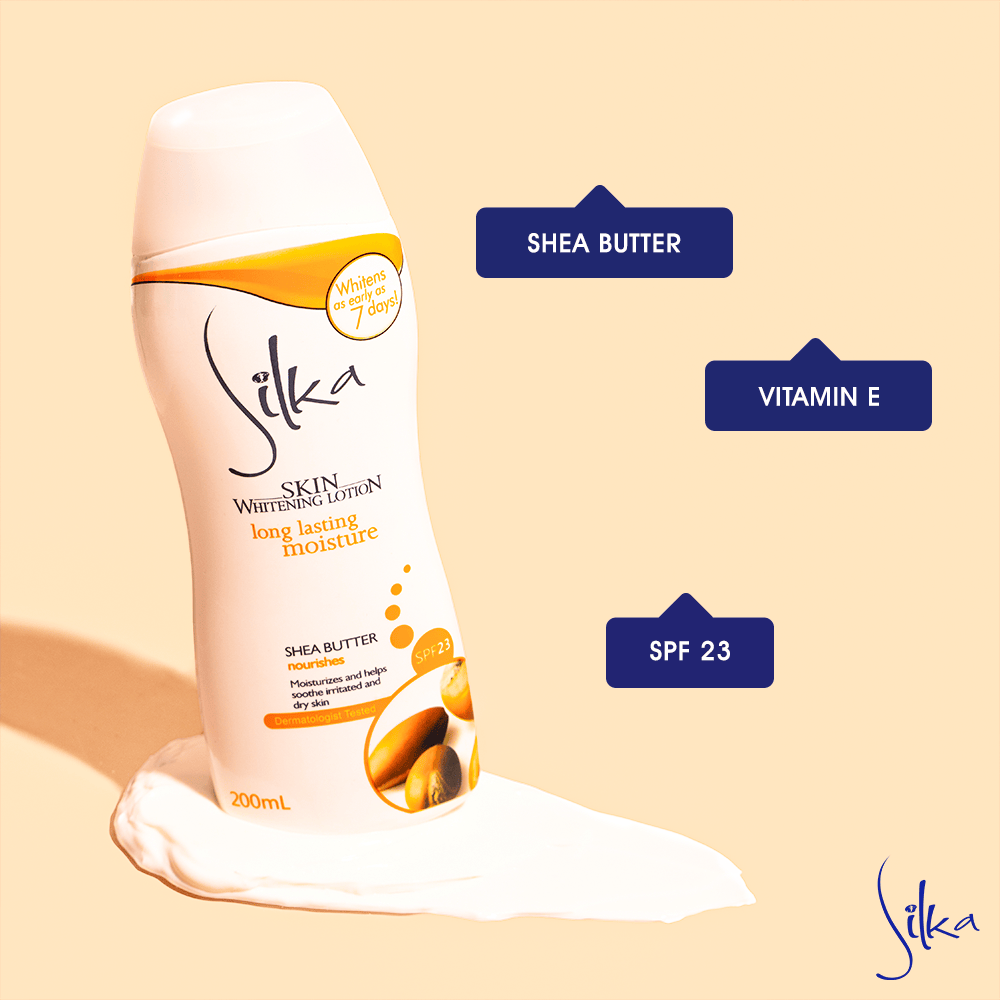 Silka - Lotion Hydratante Pour La Peau Shea Butter SPF23 "Skin Whitening Lotion Long Lasting" 200 ML - Silka - Ethni Beauty Market