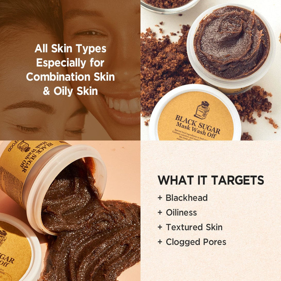 SKINFOOD - Masque visage au sucre noir- plusieurs options possibles- 120g (Collection Anti-Gaspi) - SKINFOOD - Ethni Beauty Market