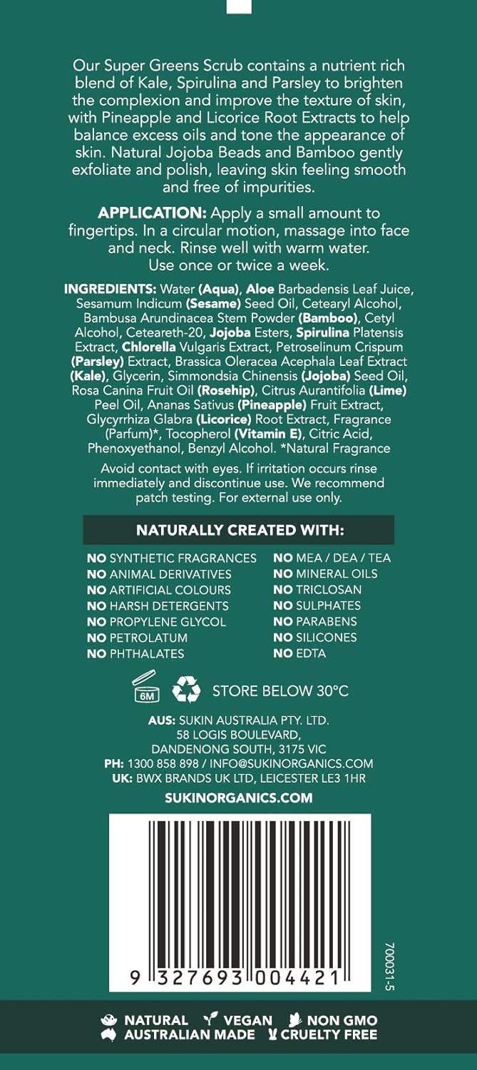 Sukin - Gommage Visage "Super Greens" - 125ml - Sukin - Ethni Beauty Market