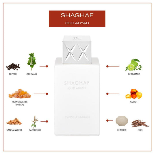 Swiss Arabian - SHAGHAF OUD ABYAD Eau de parfum unisexe - 75ML - Swiss Arabian - Ethni Beauty Market