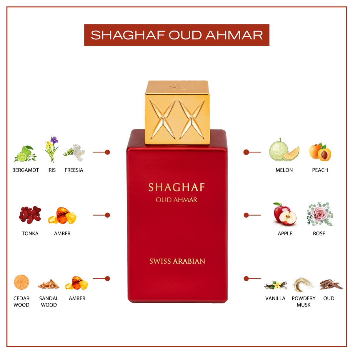 Swiss Arabian - SHAGHAF OUD AHMAR Eau de parfum unisexe - 75ML - Swiss Arabian - Ethni Beauty Market