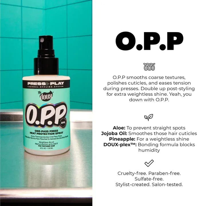 The Doux – O.P.P. One-Pass Press Spray thermoprotecteur pour cheveux texturés – 118 ml - The Doux Bee-Girl - Ethni Beauty Market