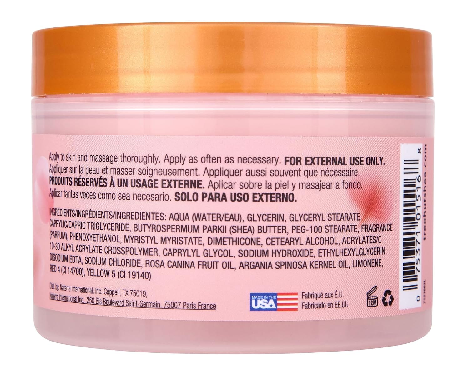 TREE HUT - Beurre Fouetté infusé à la Rose du Maroc - 240g- - TREE HUT - Ethni Beauty Market