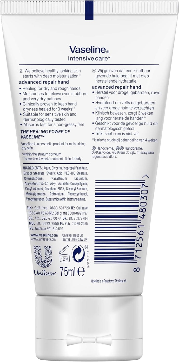 Vaseline intense - Crème Pour les Mains Non Parfumée "Repair unscented hand cream" - 75 ml - vaseline - Ethni Beauty Market