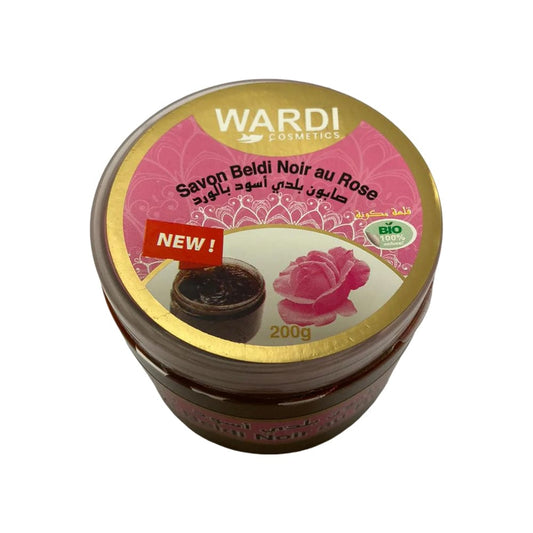WARDI Cosmetics - Black beldi soap with rose - 200g - Wardi Cosmetics - Ethni Beauty Market