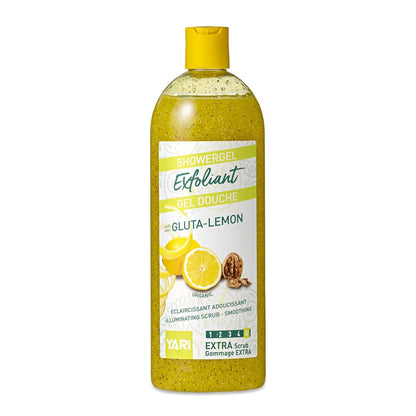 poudre glutathion éclaircissant Yari - Gel douche extra exfoliant éclaircissant "gluta lemon"