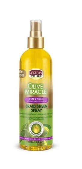 African Pride - Olive Miracle - Spray capillaire pour tresses "extra shine" - 355ml - African Pride - Ethni Beauty Market