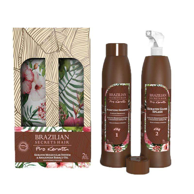 Brazilian Secrets Hair - Kit de lissage brésilien splash pro keratin (2x 1L) - Brazilian Secrets Hair - Ethni Beauty Market