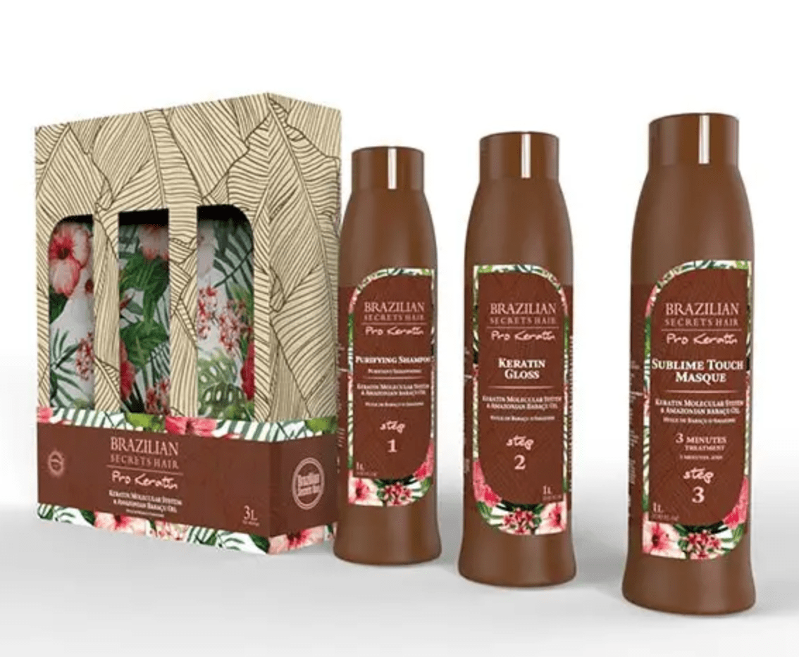 Kit Traitement Kératine Brésilien G.Hair - 3 X 1 Litre, Effet Lissant Anti-frisottis, Neuf