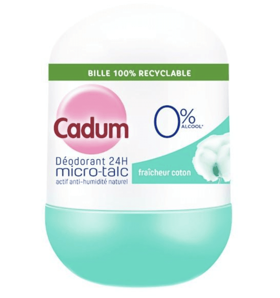 Cadum - Micro-talc 24h - Déodorant Bille "Fraîcheur coton" - 50ml - Cadum - Ethni Beauty Market