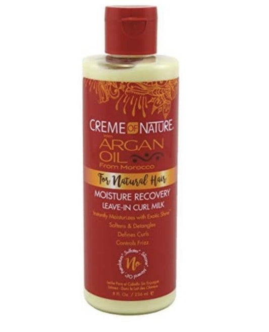 Creme of Nature - Argan oil - Lait capillaire réparateur "moisture recovery" - 236 ml - Creme Of Nature - Ethni Beauty Market