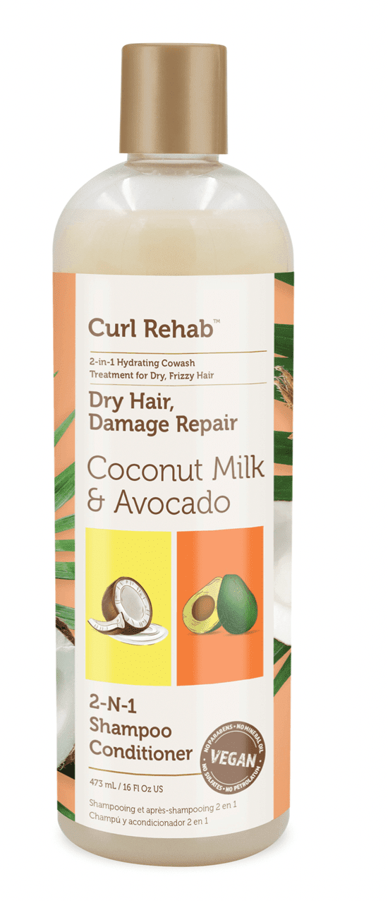 Curl Rehab - Shampoing et après-shampoing  2-en-1 au lait de coco & avocat "2-in-1 Shampoo Conditioner coconut milk & avocado" - 473ml - Curl Rehab - Ethni Beauty Market