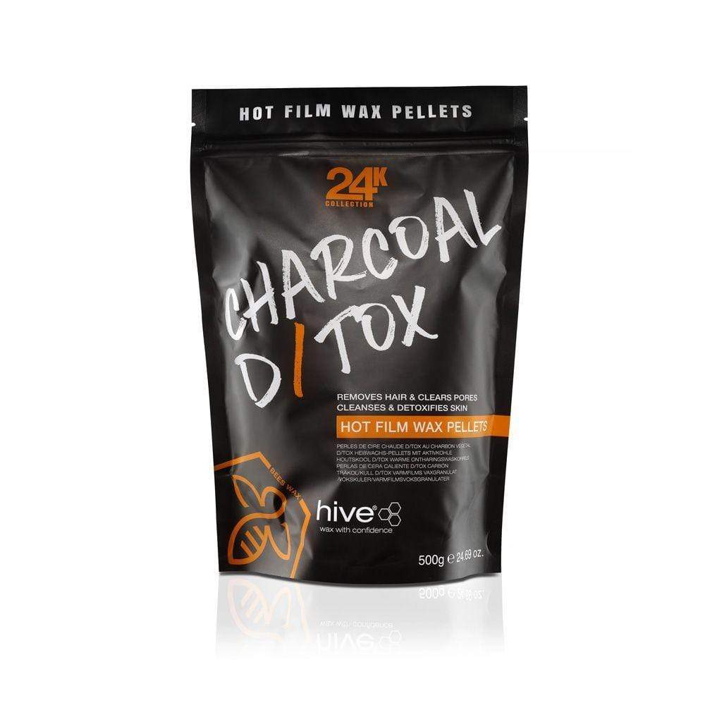 Hive - Cire en granulés charcoal D tox collection 24K (24K collection charcoal D Tox hot film wax pellets) - 500g - Hive - Ethni Beauty Market