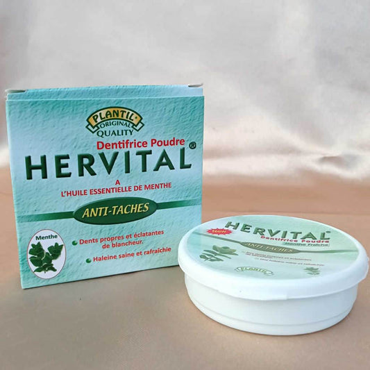 Hervital- Dentifrice poudre menthe fraîche- 50gr - Hervital - Ethni Beauty Market