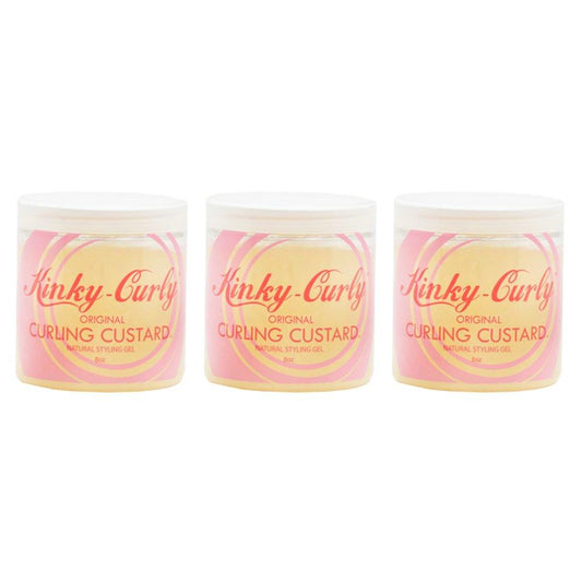 Kinky Curly - Lot de 3 Gels Coiffants "Curling Custard" - 236ml x3 - Kinky Curly - Ethni Beauty Market