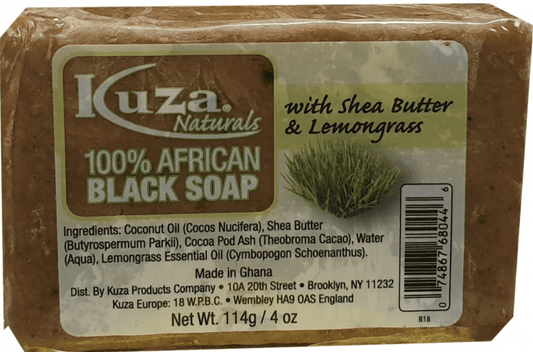 Kuza - 100% African black soap shea Butter and Lemongrass - 114g - Kuza - Ethni Beauty Market