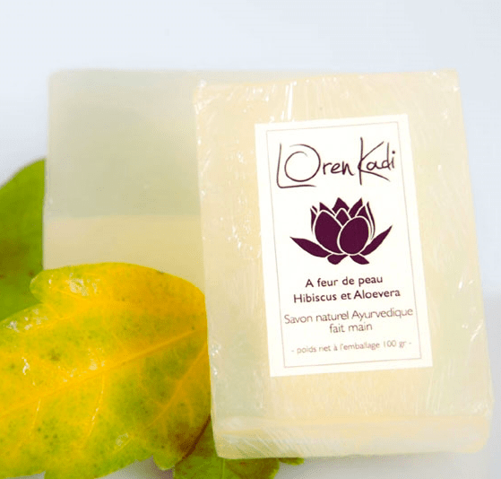 Loren Kadi - Ayurvedic soap "A flower of skin Hibiscus and Aloevera" - face & body (Two sizes available) - Loren Kadi - Ethni Beauty Market