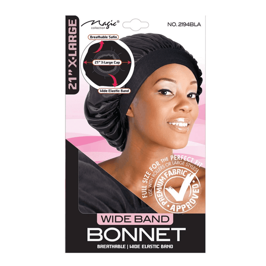 Magic Collection - Bonnet de nuit en satin "wide band" 2194BLA- 100g - Magic Collection - Ethni Beauty Market