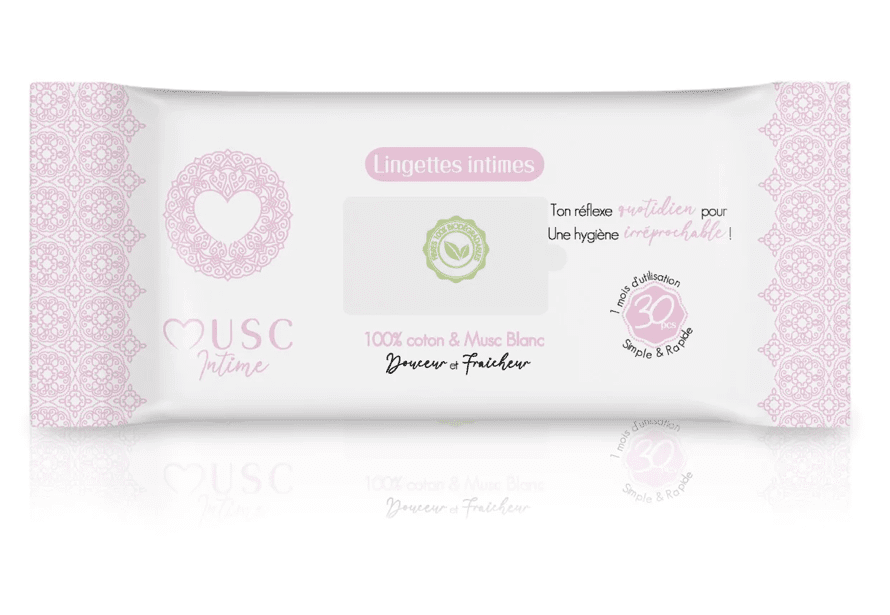 Musc Intime - Lingettes intimes au musc blanc "douceur et fraicheur" - 20pces - Musc Intime - Ethni Beauty Market