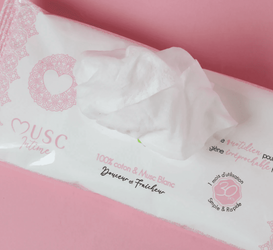 Musc Intime - Lingettes intimes au musc blanc "douceur et fraicheur" - 20pces - Musc Intime - Ethni Beauty Market
