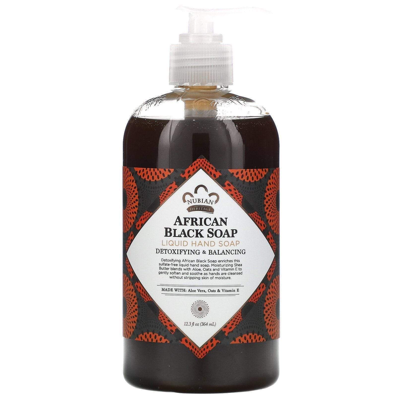 Nubian Heritage - African Black Soap - Savon liquide mains détoxifiant & équilibrant - 364 ml - Nubian Heritage - Ethni Beauty Market