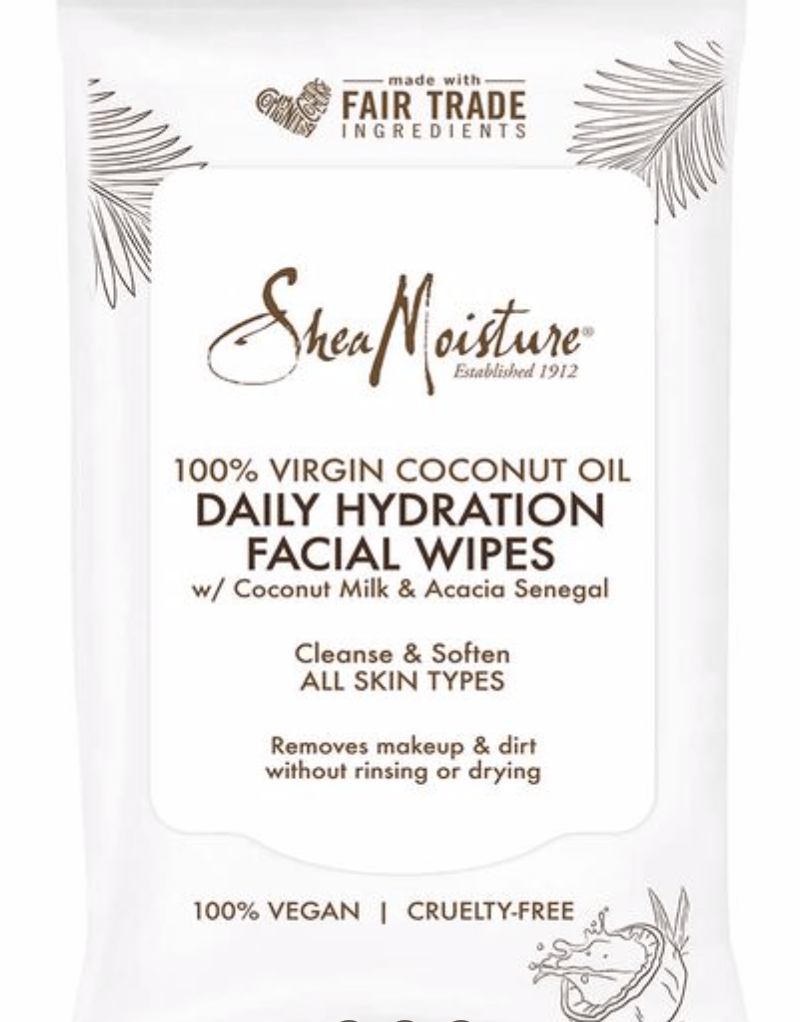 Shea Moisture - 100% Virgin Coconut Oil - Lingettes démaquillantes "daily hydration" - 23g - Shea Moisture - Ethni Beauty Market