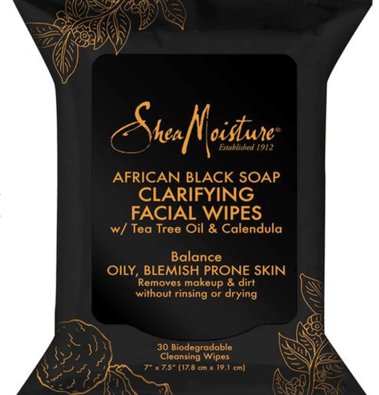 Shea Moisture - African Black Soap - Lingettes démaquillantes "Clarifying" - 23g - Shea Moisture - Ethni Beauty Market