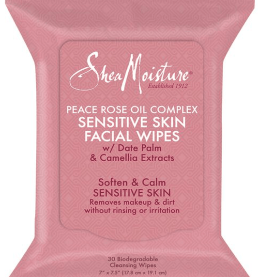 Shea Moisture - Peace Rose Oil Complex - Lingettes démaquillantes "sensitive skin" - 23g - Shea Moisture - Ethni Beauty Market