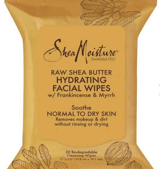 Shea Moisture - Raw Shea Butter - Lingettes démaquillantes "hydrating face wipes" - 23g - Shea Moisture - Ethni Beauty Market