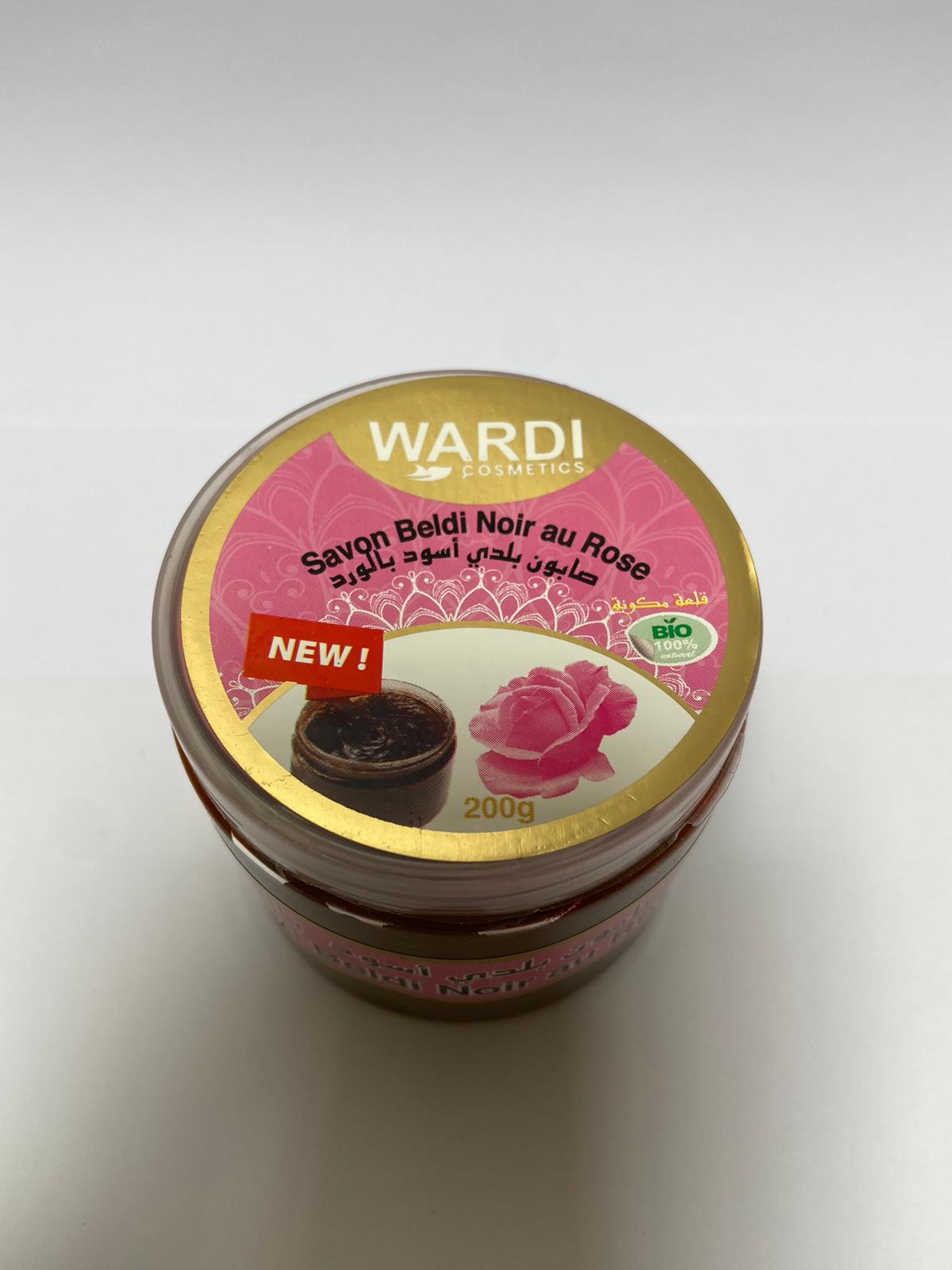 WARDI Cosmetics - Black beldi soap with rose - 200g - Wardi Cosmetics - Ethni Beauty Market